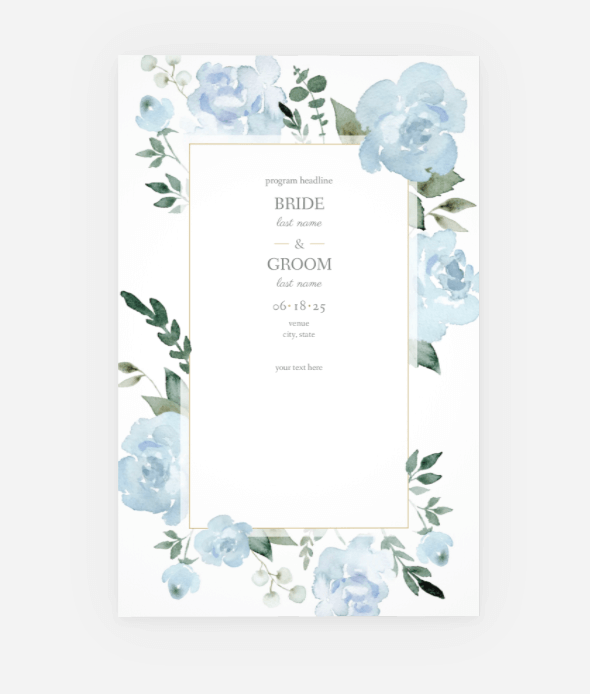wedding program - wedding reception